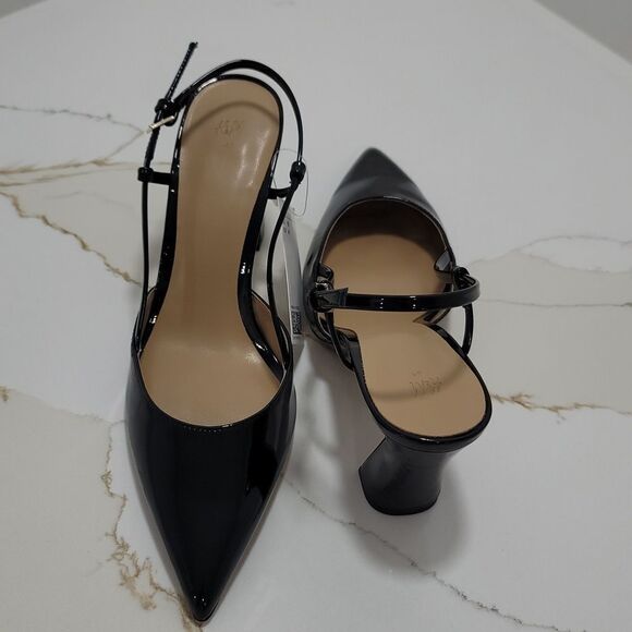 BRAND NEW H&M BLOCK HEEL POINTED TOE SLINGBACK PUMP - Picture 4 of 15